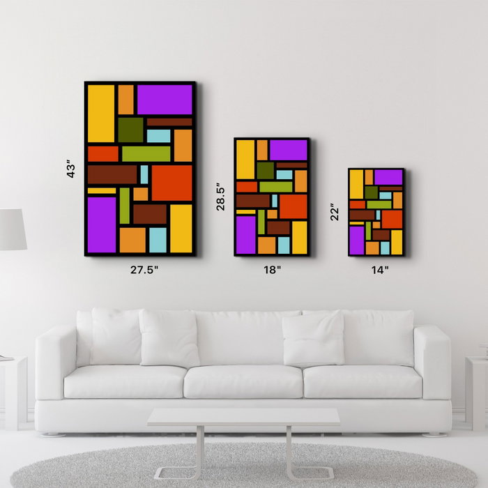 Wallity Pintura Decorativa de Vidrio Templado Multicolor 46 x 72 cm